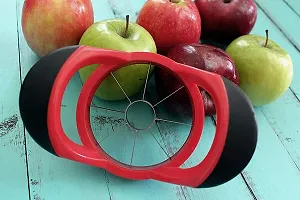 Top Chef Apple Corer Slicer Fruit Cutter Divider 8 Stainless Steel Blades Non-Slip Handle Kitchen Tool Red (Slicer)-thumb2