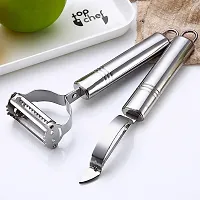 Stainless Steel Dual Julienne & Vegetable Peeler, Silver (Pack of 2)-thumb1