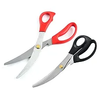 Top Chef Korean Shears/ Kitchen Scissors for Chicken, Poultry, Fish, Seafood, Meat, Vegetables, Herbs, BBQ, Barbeque, Heavy Duty Stainless Steel (Red)-thumb1