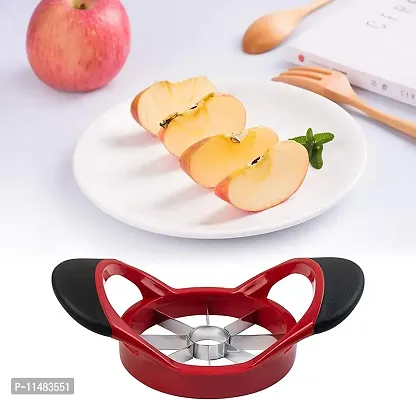 Top Chef Apple Corer Slicer Fruit Cutter Divider 8 Stainless Steel Blades Non-Slip Handle Kitchen Tool Red (Slicer)-thumb5