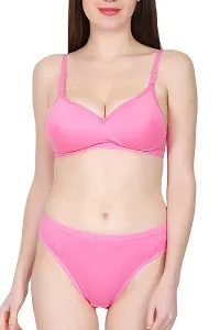 Cotton Padded Bra Panty Set for Women-thumb1