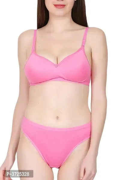 Cotton Padded Bra Panty Set for Women-thumb2