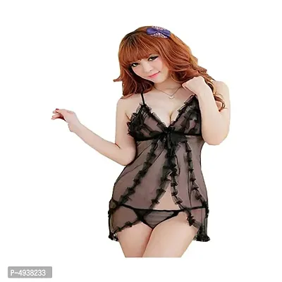 Women Stylish Lingerie Lace Babydoll Dress-thumb0