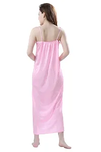 Satin Solid Maxi Length Nightgown (Pink_Free Size)-thumb1