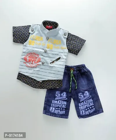 Fancy Cotton Blend Clothing Sets For Baby Boy