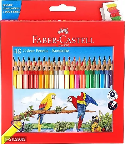 Best Quality Faber-Castell 48 Triangular Colour Pencils-Multicolor-thumb0