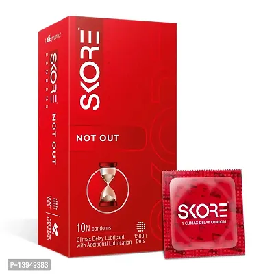 Skore Not Out Climax Delay with 1500+ Raised Dots Condoms (30 S)-thumb2