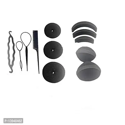 Datar Enterprises hair accessories set of 12 / hair styling kit 3pcs Donut different size-4pcs DIY Kit-3 pcs volumizer base and 2 pcs base puff-thumb0