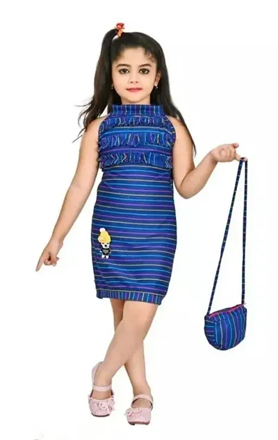 Printed Crepe Partywear Dress for Girls