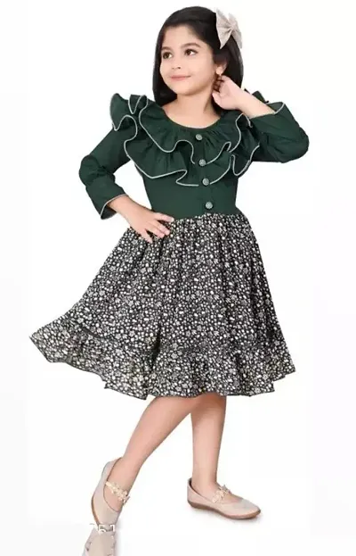 Trendy Cotton Printed Frocks For Girls