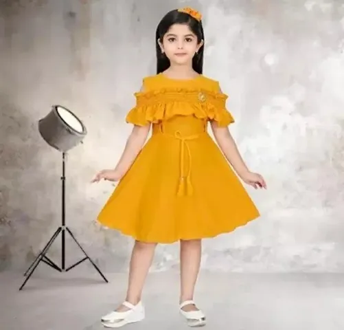 Elegant Blend Solid Frocks For Girls