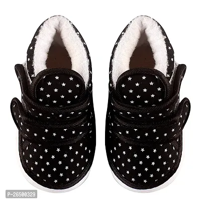 Fabulous Black Cotton Bootie Shoe For Kids-thumb0