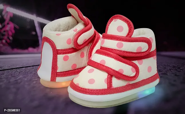 Fabulous Pink Cotton Bootie Shoe For Kids-thumb0