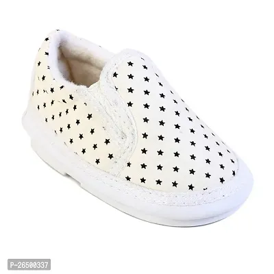 Fabulous White Cotton Bootie Shoe For Kids-thumb0