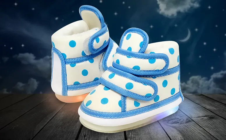 Fabulous Blue Cotton Bootie Shoe For Kids
