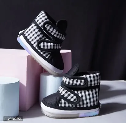 Fabulous Black Cotton Bootie Shoe For Kids-thumb0