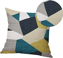 Geometry Styles White Cushion Cover Cotton Linen Square Cushion Cover-thumb1