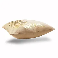Natural Chembary Gold Printed Leaf Cushion Cover-thumb1