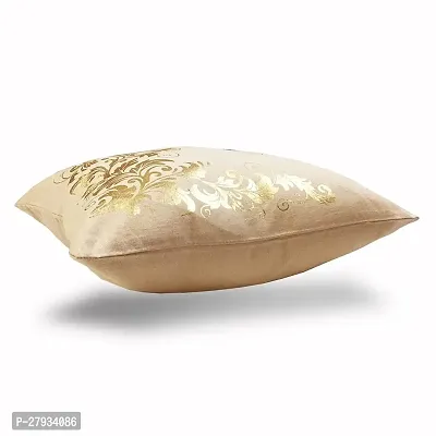 Natural Chembary Gold Printed Leaf Cushion Cover-thumb2