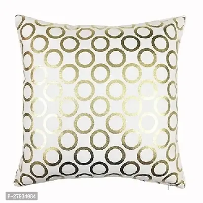 Circle Pattern Golden Foil Printed Cushion Cover-thumb0