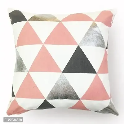 Triangle Printed Foil Peach Color Cushion Cover-thumb0