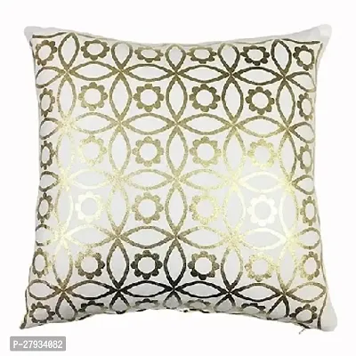 Jaali Pattern Golden Foil Printed Cushion Cover-thumb0
