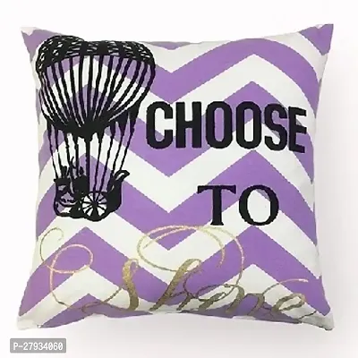 Bright Zigzag Text Printed Purple Cushion Cover