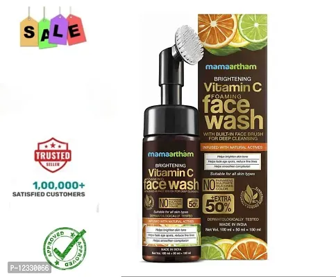 Vitamin C Face Wash With Foaming Silicone Cleanser Brush Powered By Vitamin C And Turmeric - 150Ml