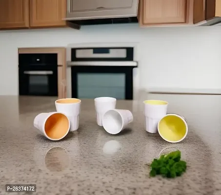 Ceramic Tapri Chai Cup Set of 6 (100ml Each) (Multicolour)-thumb0