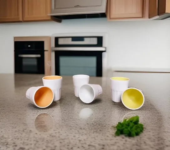 Ceramic Tapri Chai Cup Set of 6 (100ml Each) (Multicolour)