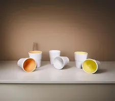 Ceramic Tapri Chai Cup Set of 6 (100ml Each) (Multicolour)-thumb1