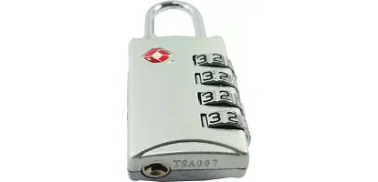ALIA DOCOSS Set Of 2-TSA-309- Approved 4 Digit USA luggage Bag Number Resettable Password Pad lock For Travelling International Safety Lock  (Black, Silver)-thumb4