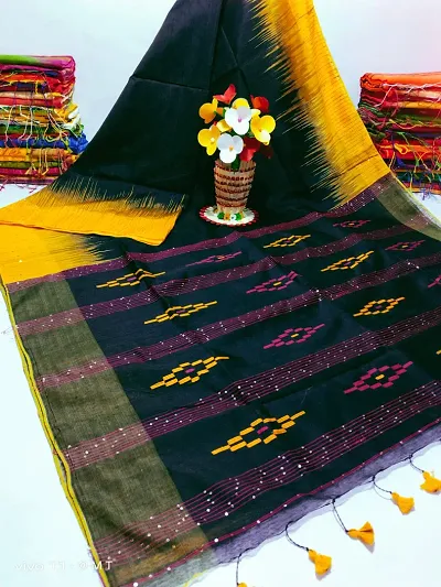 Elegant Cotton Blend Saree with Blouse piece 