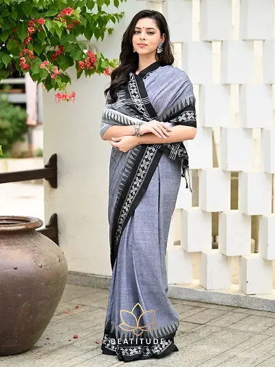 Elegant Self Pattern Women Saree with Blouse Piece