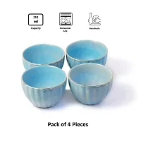 Signowell Gloss Finish designer Premium Bowl | Gloss Finish design with Golden Top for looking good | Color Blue | Design Marble | Capacity 210 ml (Pack of 4)-thumb4