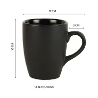 Signowell Mate Finish  Glossy inside Ceramic Tea Cup, Coffee Mug, Coffee Cup with Glossy Finish inside, Dishwasher Safe, Premium Classic Look for Coffee  Tea, 270 ml-thumb2