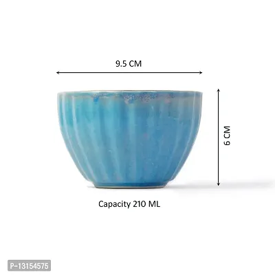 Signowell Gloss Finish designer Premium Bowl | Gloss Finish design with Golden Top for looking good | Color Blue | Design Marble | Capacity 210 ml (Pack of 4)-thumb4