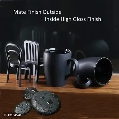 Signowell Mate Finish  Glossy Inside Ceramic Tea Cup, Coffee Mug, Coffee Cup with Glossy Finish inside, Dishwasher Safe, Premium Classic Look for Coffee  Tea, 270 ml (Pack of 2)-thumb4