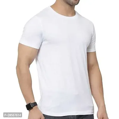 ADTOO, Cotton Round Neck T-Shirt for Men 001 (40, White)-thumb0