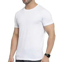 ADTOO, Cotton Round Neck T-Shirt for Men 001 (40, White)-thumb1