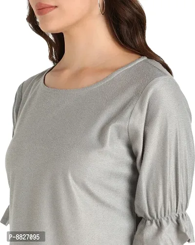 Trendy Cotton Lycra Solid Grey Top For Women-thumb4
