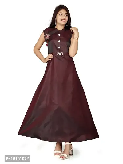 Satin Gown For Women-thumb0
