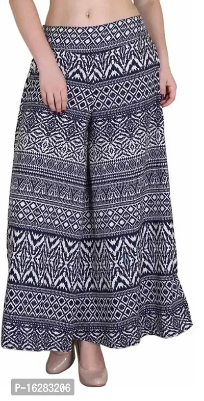 Classic Crepe Printed Palazzos for Women-thumb0
