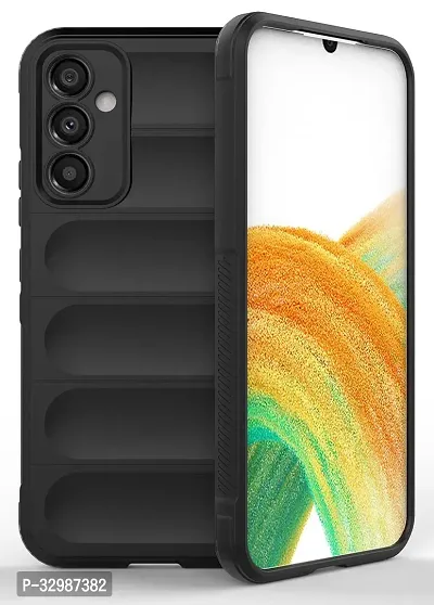 Lilliput Back Cover For SAMSUNG GALAXY A34 5G (Matte Soft Silicon Wave Case - Black)