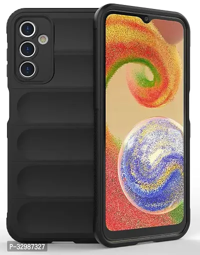 Lilliput Back Cover For SAMSUNG GALAXY A14 5G (Matte Soft Silicon Wave Case - Black)-thumb0