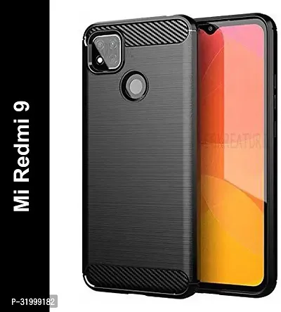 Designer Black Rubber Back Cover For Mi Redmi 9