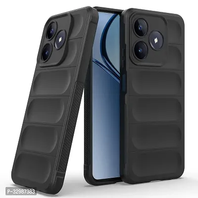 Lilliput Back Cover For REALME C61 (Matte Soft Silicon Wave Case - Black)