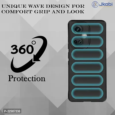 Lilliput Back Cover For POCO X6 5G (Matte Soft Silicon Wave Case - Black)-thumb3