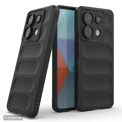 Lilliput Back Cover For MI REDMI NOTE 13 PRO 5G (Matte Soft Silicon Wave Case - Black)-thumb0