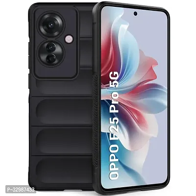 Lilliput Back Cover For OPPO F25 PRO (Matte Soft Silicon Wave Case - Black)